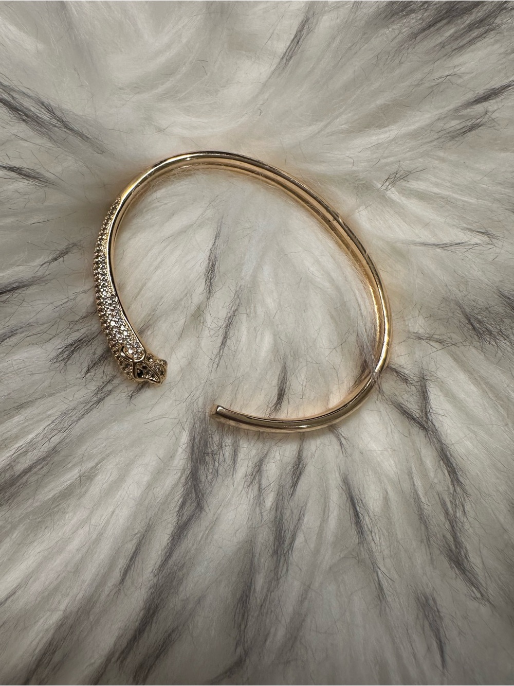 Panthere-style Half-paved Rose Gold Bracelet